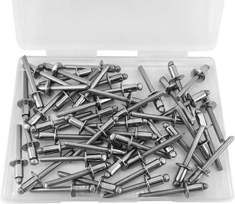 ALLCLEAN 50 Pcs 1/4" x 3/8" Stainless Steel Blind Pro Rivets,6.4 x 10mm Pop Rivets,Stainless Steel Grip and Stainless Steel Mandrel - Image 5
